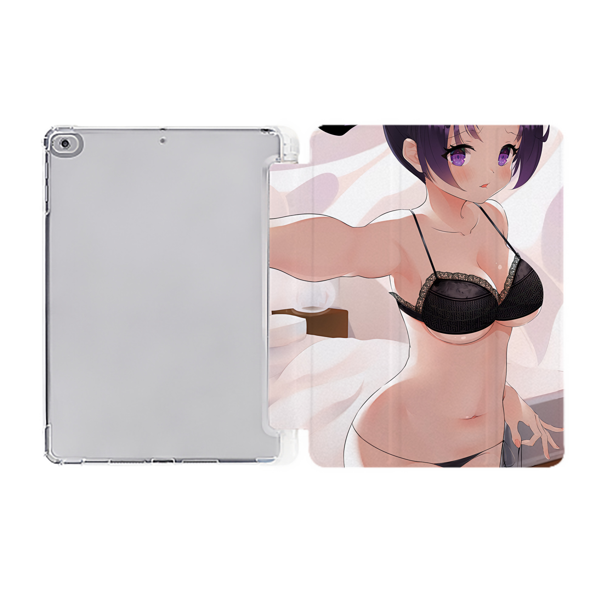 鬼滅の刃（きめつのやいば）蟲柱-胡蝶 しのぶ／こちょう しのぶ Kochou Shinobu IPad ケース ペン収納付き 三つ折りスタンド PUレザー×シリコン 対応機種9.5/10.5/10.9インチ
